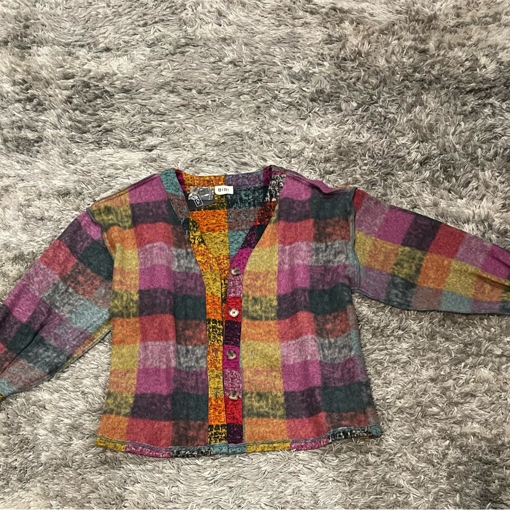 BiBi Colorful Plaid Button Down Shirt